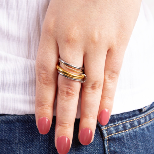 Anillo “hannah“ silver & gold